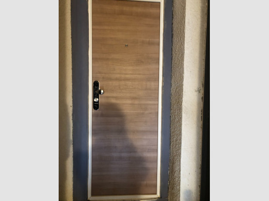 REMPLACEMENT D'UNE PORTE D'ENTREE DANS UN IMMEUBLE PAR UNE PORTE BLINDEE DECORS BOIS